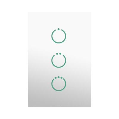 (ZWAVE) Interruptor On/Off panel táctil touch inalámbrico Zwave Plus 3 botones. Compatible con Hubitat HC8, Álula  M2M, otro  — SMARTHOME BY EPCOM · SKU MHS513