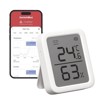 Medidor de temperatura y humedad Datos en pantalla / inalámbrico BLUETOOTH compatible con HUB SwitchBot — SWITCHBOT · SKU SWITCHBOTMP