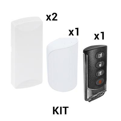 KIT Básico Sensores Inalámbricos - Incluye 2 Contactos Magnéticos, 1 PIR y 1 Llavero - Compatibles con Paneles DSC 433 MHz — SFIRE · SKU KIT-RF-SFIRE-DSC-2