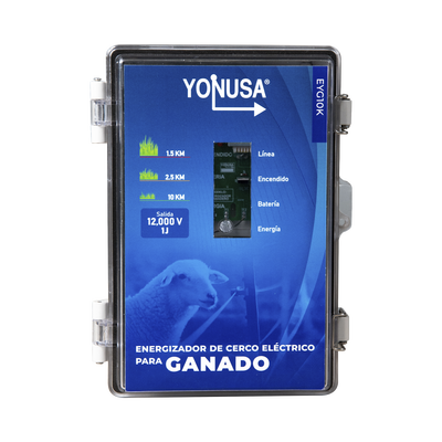 Energizador para Ganado 10,000Volts-2JOULES/ 25,000 metros lineales de protección / Cercas Electrificadas — YONUSA · SKU SYSGAN25K