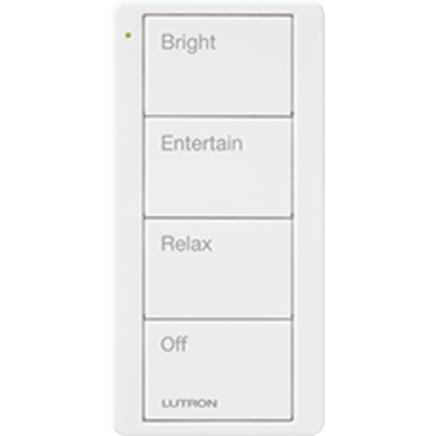 Control remoto inalambrico PICO, con escenas predefinidas para espacio en sala.. — LUTRON ELECTRONICS · SKU PJ24BGWHP03
