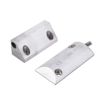Contacto Magnético para Piso, Salida Dual NC/NA, GAP 65mm, Cubierta de Aluminio con 55cm de Cable Blindado — SFIRE · SKU SF-3014-C