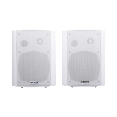 Altavoces Amplificada de Montaje en Pared 5"+1.5" | RMS 20W@8ohms y Pasivo 20W | Material ABS | Reja Metálica | Bracket de Metal | Color Blanco — EPCOM PROAUDIO · SKU SF-775AW