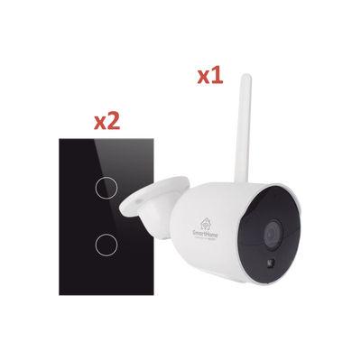 (Wifi) KIT 1 camara Wifi y 2 apagadores inteligentes Wifi — SMARTHOME BY EPCOM · SKU SH1CAM2SK