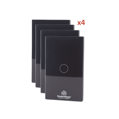 (Wifi) KIT 4 apagadores inteligentes Wifi compatibles con Alexa y GoogleHome — SMARTHOME BY EPCOM · SKU SH411W4K