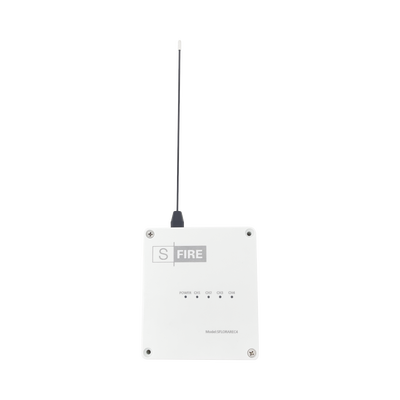 Receptor inalámbrico / 2500 metros de cobertura / 4 salidas de relevador tipo C — SFIRE · SKU SF-LORA-REC-4