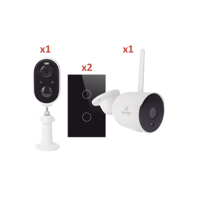 (Wifi) KIT 2 camaras Wifi y 2 apagadores inteligentes Wifi — SMARTHOME BY EPCOM · SKU SH2CAM2SK