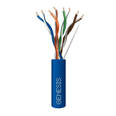 Bobina de Cable de 305 Metros (1000 Pies) / UTP Cat6 Riser / Color Azul / UL, CMR, Probado a 350 MHz / Para Aplicaciones de CCTV, Redes de Datos IP Megapixel / Control RS485 — GENESIS · SKU 6360-1106/1000