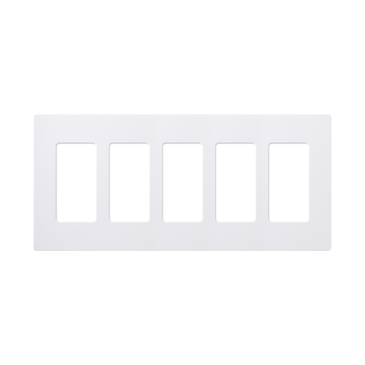 Placa de pared 5 espacios, para atenuador (dimmer), switch ó control remoto PICO inalámbrico — LUTRON ELECTRONICS · SKU CW5WH