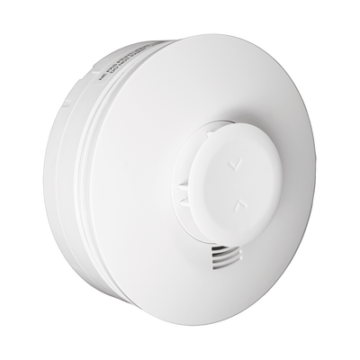 Detector Inalámbrico de Humo y Calor 5800SMOKEV / 3V Litio / Detección Fotoelectrica Multicriterio / Temperatura Fija 135°F / Alerta Baja Temperatura 41°F / RF 345 MHz / Sonido 85 dBA / Compatible con Sistemas Resideo — HONEYWELL HOME RESIDEO · SKU 5800SMOKEV