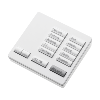 Botonera de Sobremesa Portátil SeeTouch, 10 Botones, Retroiluminada, Programe Escenas Diferentes en Cada Botón. — LUTRON ELECTRONICS · SKU RRT10RLSW