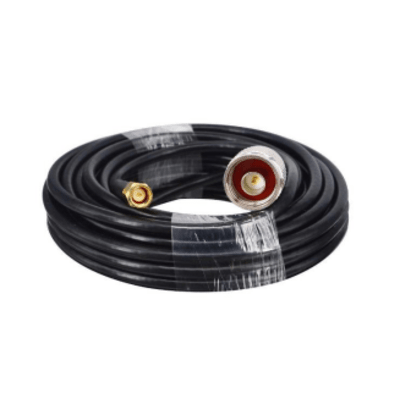 Cable Coaxial 10 Metros / Baja Pérdida / Diámetro 5 mm / Impedancia 50 Ω / Apantallamiento >90dB / Operación 5-3000 MHz / Conectores N y SMA Macho / Compatible NX9775 NX9776 NX9783 — IBERNEX · SKU NX9775/C10