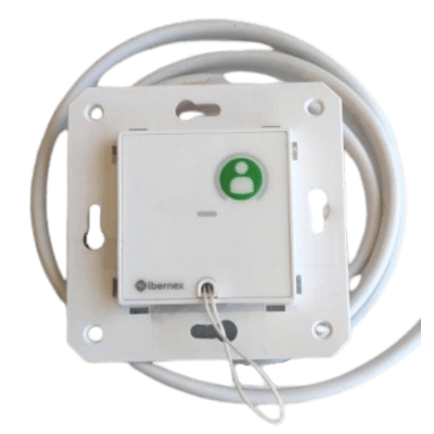 Módulo Asistencial de Empotrar IP67 / Material ABS Antimicrobiano / Botón Cancelación / Indicador Luminoso de Alarma y Presencia / RS485 / Compatible Cajas Europeas y Americanas — IBERNEX · SKU NX0067/C