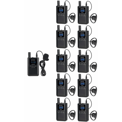 Kit para guía turístico de 1 transmisor y 10 receptores — RETEKESS · SKU TT125