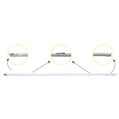 Riel Ajustable Cortinas Motorizadas / 2.3-4 m Ajustable / 20 Kg Capacidad / Movelite WF + Elatio Compatible / Instalación Techo / DIY / Smart Home — SOMFY · SKU RIELRETRACURTAIN