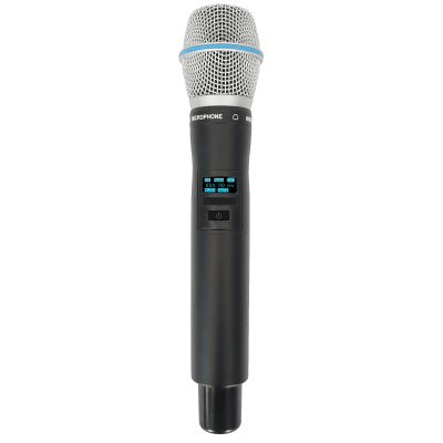 Micrófono Mano Inalámbrico EP-59H | Rango Frecuencia 470-510MHz, 540-590MHz, 640-690MHz, 807-830MHz | Potencia Salida ≥10dBm | Autonomía >10 Horas | Mute Automático por Caída | Display OLED | 7 Niveles Potencia Aju — EPCOM PROAUDIO · SKU EP-59H