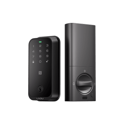 Cerradura Inteligente con Huella Digital LNDU HK01W / WiFi Integrado / Compatible Apple HomeKit / Teclado Táctil / 8 Baterías AA / Escaneo iPhone-Apple Watch-Fob / Bloqueo Manual y Automático / Exterior IP54 · SKU HK01W
