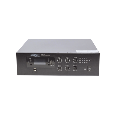 Mini Amplificador de Audio Mezclador | 120W RMS | Sistema 70/100V | MP3 | Tuner | Bluetooth | Musica ambiental y Voceo — EPCOM PROAUDIO · SKU SF-B120