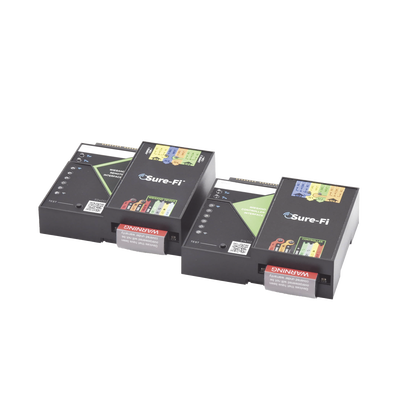 Convertidor de lectora para control de acceso (cableado a inalámbrico) / 1 Wiegand / 2 Relevadores / 2 Entradas / Atraviesa hasta 1.6 KM En Construcción o Material — Sure-Fi · SKU DS004BRIDGE