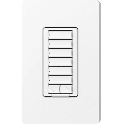 Teclado de Pared RadioRA 2 / Control de Luces y Cortinas / Botones Retroiluminados / Compatible con RF e IR / Configuración Flexible / Montaje en Pared / Diseño Elegante — LUTRON ELECTRONICS · SKU RRDW6BRLTP
