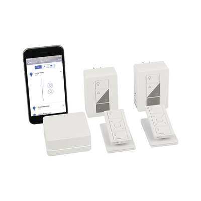(Caseta Wireless) Control de iluminación, Kit Hub Controlador, Atenuadores, Controles Remotos y Bases de Mesa — LUTRON CASETA WIRELESS · SKU PBDGPKG2P