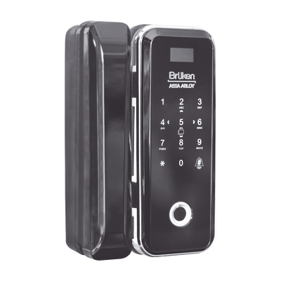 Cerrojo Electrónico con Lector de Huella/ Contraseña/ Tarjeta para Puerta de Vidrio  — BRUKEN ASSA ABLOY · SKU BRK3550