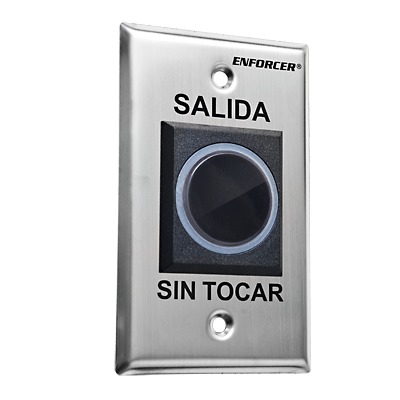 Botón de Salida sin Contacto / Sensor IR / Iluminado / Normalmente Abierto y Cerrado / Distancia Ajustable de Detección /  Rele Ajustable de 0.5 a 30 Segundos / Uso Interior — ENFORCER SECOLARM · SKU SD-927-PKCNSQ
