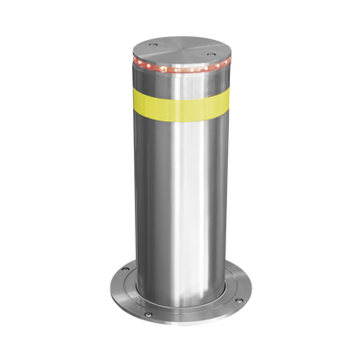 Bolardo Hidráulico Antiembestida 220 mm × 600 mm / Acero Inoxidable 304 / 200,000 J de Resistencia al Impacto / Bomba Hidráulica Integrada / Ciclo de 4 seg / 100 Ciclos por Hora — ACCESSPRO · SKU XB-220-HBL