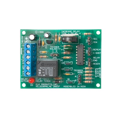 Relevador Con Temporizador / 3-60 Seg o 3-60 Min  / Activación de Disparo Positivo o Negativo / Alimentación 12-24 Vcc — ELK PRODUCTS · SKU ELK960
