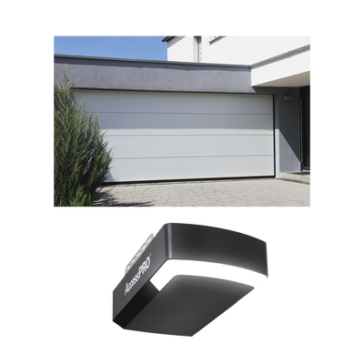 KIT COMPLETO Puerta D/ Garage 16x8 Pies / Lisa Linea Central / Color blanco / Insulada / Incluye Motor FS1000APPRT / 1/2HP / Fuerte/Silencioso/Luz LED/Motor DC . — ACCESSPRO · SKU KIT-GAR168