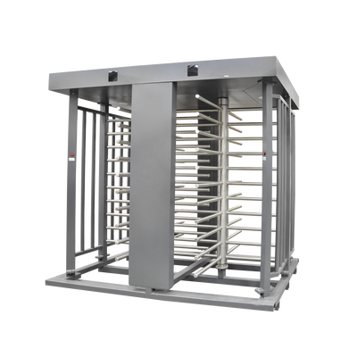 Torniquete Doble / Cuerpo Completo / Interior/Exterior / 100% Acero con Pintura Gris / EJE CENTRAL de Acero Inoxidable / Acabado de Lujo / Alto Tráfico — ACCESSPRO · SKU XT-200-CS