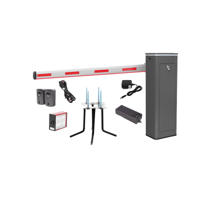 Kit COMPLETO Barrera Izquierda XBF Con Corona LED / Brazo Iluminado de 3M / Incluye Sensor de Masa, Transformador, Lazo Magnético, Ancla, Fotoceldas y 2 Controles Inalámbricos — ACCESSPRO · SKU KIT-XBF-3L-LED