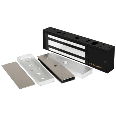Kit Para Control de Acceso Incluye Chapa Magnética de 1200 Lbs Color Negro / Montaje En "U" Para Puerta de Cristal /  Uso Interior / Certificación UL / Diseño Elegante — ENFORCER SECOLARM · SKU E941SB1K2PQ/KITU