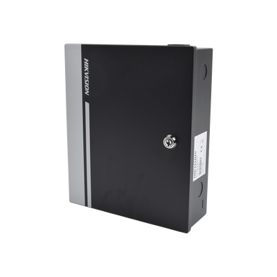 Controlador de Acceso para 1 Puerta y  2 Lectores  / Fácil Administración con Software Gratuito / Incluye Gabinete y Fuente de Alimentación 12Vcc/8A / 10,000 Tarjetas / 50,000 Eventos  — HIKVISION · SKU DS-K2801