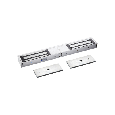 Chapa Magnética Doble para Aplicación en Puertas de Doble Hoja. 1200 lbs(x 2). LED — ACCESSPRO · SKU MAG1200DLED
