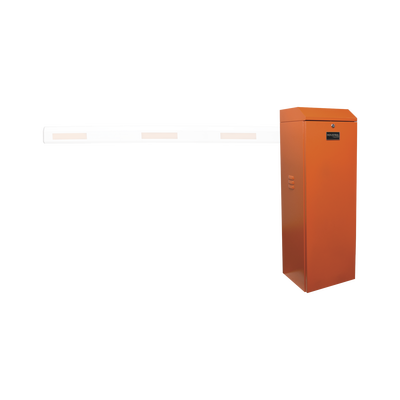 Barrera vehicular izquierda / Soporta brazo de hasta 3 m / Apertura en 1.5 s /Final de carrera ajustable por programación / Movimiento fluido / Diseño elegante color naranja — ACCESSPRO · SKU XBF-3000-LN