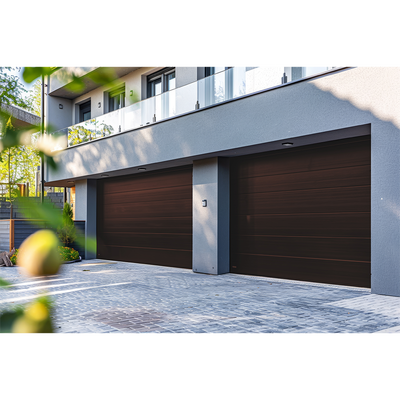 Puerta de Garage D / Alta calidad / 8x7 pies / 1 3/4" Aislante Termico / Estilo Americana / Imitacion Madera / BLACK WALNUT . — ACCESSPRO · SKU GARAGE87B