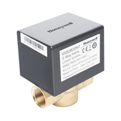 Válvula 1/2" de control eléctrica VS9 para fan coil: DN20: PN20: 2 vías: 110 V CA: conexión NPT — HONEYWELL BMS · SKU VS92B20NT
