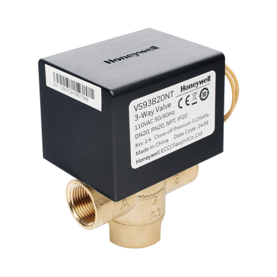 Válvula 1/2" de control eléctrica VS9 para fan coil: DN20: PN20: 3 vías: 110 V CA: conexión NPT — HONEYWELL BMS · SKU VS93B20NT