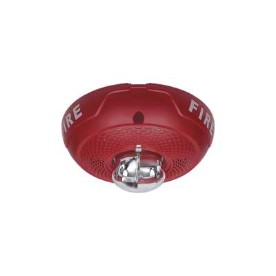 Bocina con Lámpara Estroboscópica, Montaje en Techo, Color Rojo, Nuevo Diseño Moderno y Elegante y Menor Consumo de Corriente — SYSTEM SENSOR · SKU SPS-CRL
