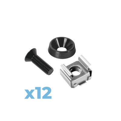 Juego de 12 Tornillos con 12 Arandelas y 12 Tuercas Enjauladas para Rack Linkedpro  — LINKEDPRO BY EPCOM · SKU LP-TAT-12