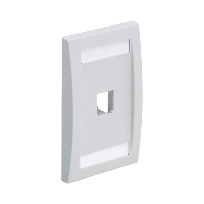 Placa de Pared Vertical Ejecutiva, Salida Para 1 Puerto Mini-Com, Con Espacios Para Etiquetas, Color Blanco — PANDUIT · SKU CFPE1WHY