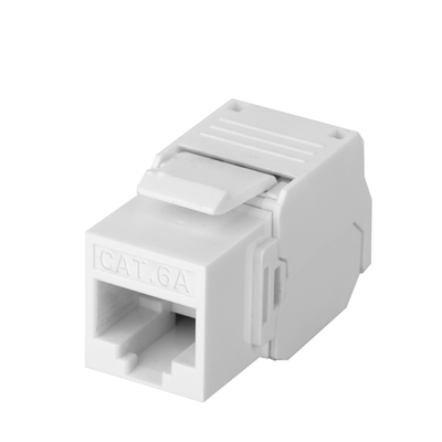 Módulo Jack Keystone Cat6A (Toolless), con Terminación en Ángulo 180 Grados Color Blanco, Compatible con Faceplate y Patchpanel Linkedpro — LINKEDPRO BY EPCOM · SKU LP-KJ-6A-TTWH