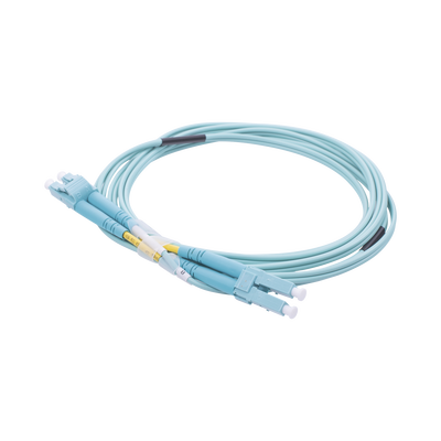 Jumper de Fibra Óptica Multimodo OM3 50/125 LC-LC OFNR (Riser), 2.0 mm, Dúplex, Aqua, 2 Metros (6.56 Pies) — LINKEDPRO BY EPCOM · SKU LP-FOM3-LCLC-R02
