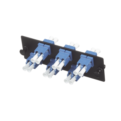 Placa Acopladora de Fibra Óptica FAP, con 6 Conectores LC Duplex (12 Fibras), para Fibra Monomodo OS1/OS2, Color Azul — PANDUIT · SKU FAP6WBUDLCZ