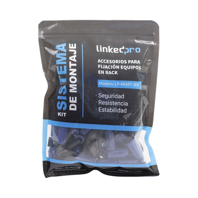 Kit de Montaje Rápido para Equipos en Rack / No más Tuercas Enjauladas / Soporta hasta 50 kg (50 Piezas) — LINKEDPRO BY EPCOM · SKU LP-RKMT-001