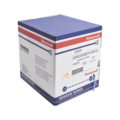 Bobina de Cable de 305 Metros (1000 Pies) / UTP Cat6 / Color Azul / UL, CMR, SPNLS / Probado a 350 Mhz / Para Aplicaciones de CCTV, Redes de Datos, IP Megapixel, Control RS485 — GENESIS · SKU 6360-2106/1000