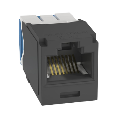Conector Jack RJ45 Estilo TG, Mini-Com, Categoría 6A, de 8 Posiciones y 8 Cables, Color Negro — PANDUIT · SKU CJ6X88TGBL