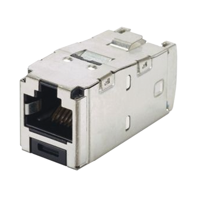Conector Jack RJ45 Blindado, Estilo TG, Mini-Com, Categoría 6A, de 8 Posiciones y 8 Cables, Color Negro — PANDUIT · SKU CJS6X88TGY