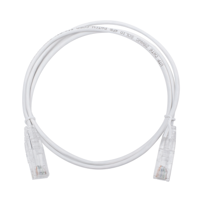 Cable de Parcheo Slim UTP Cat6 - 1 Metro (3.28 Pies), Blanco, Diámetro Reducido (28 AWG) — LINKEDPRO BY EPCOM · SKU LP-UT6-100-WH28